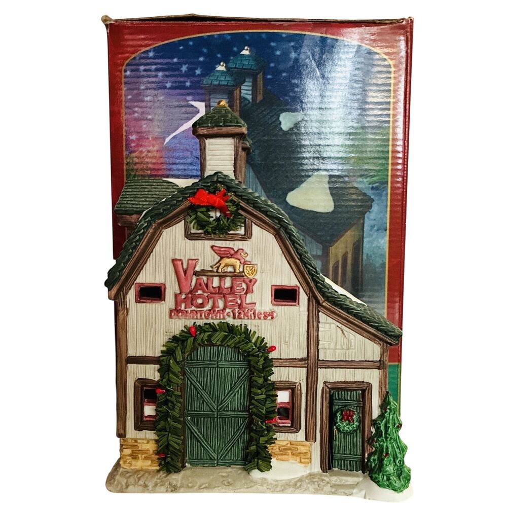 Vintage Valley Hotel Downtown 12 Mile St hand painted porcelain Lighted House